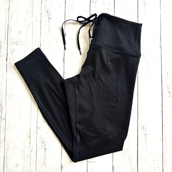 PINK Victoria's Secret Pants - Victoria's Secret PINK ULTIMATE Black Lace up Leggings Pullon Stretchy & Soft
